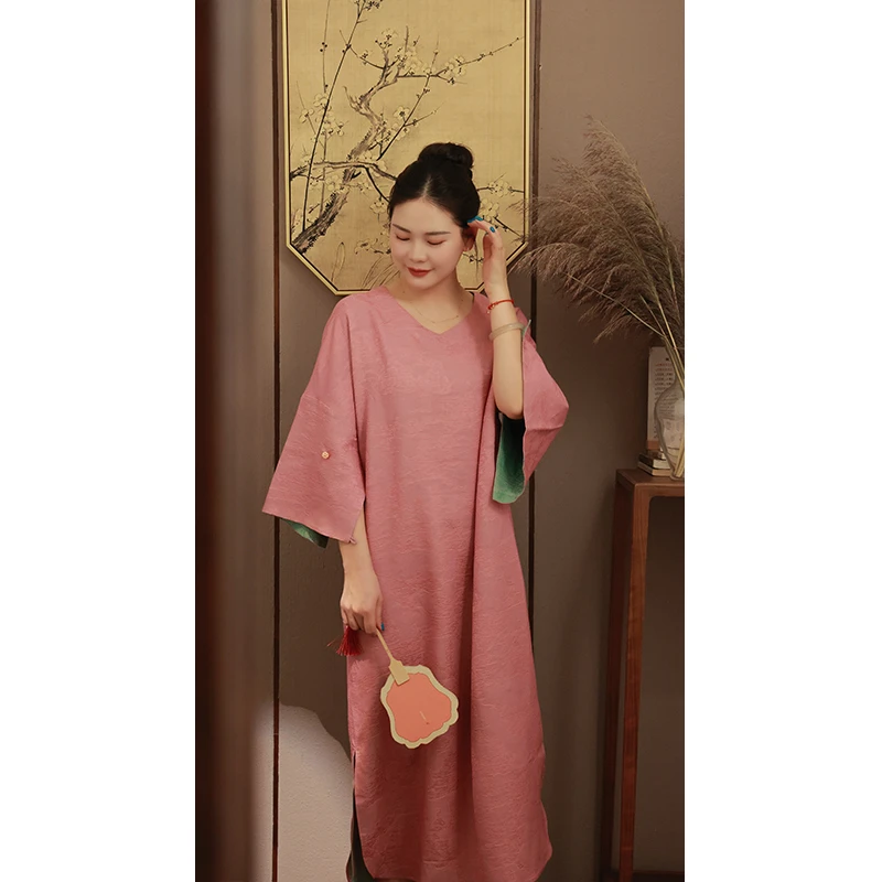 【2025门店同款】新中式连衣裙（25707086-桃花朵朵-高定款）