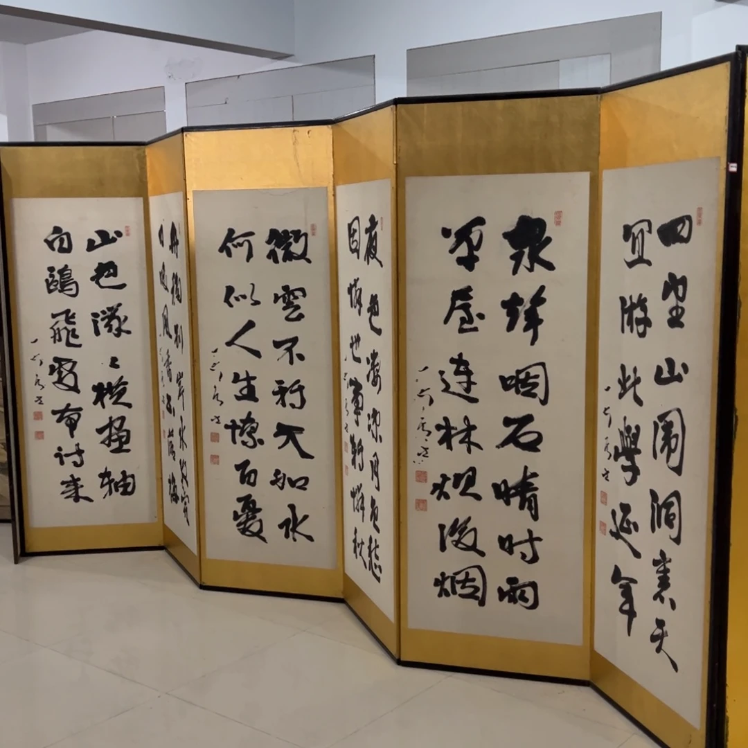 绘画屏风框画茶空间设计
