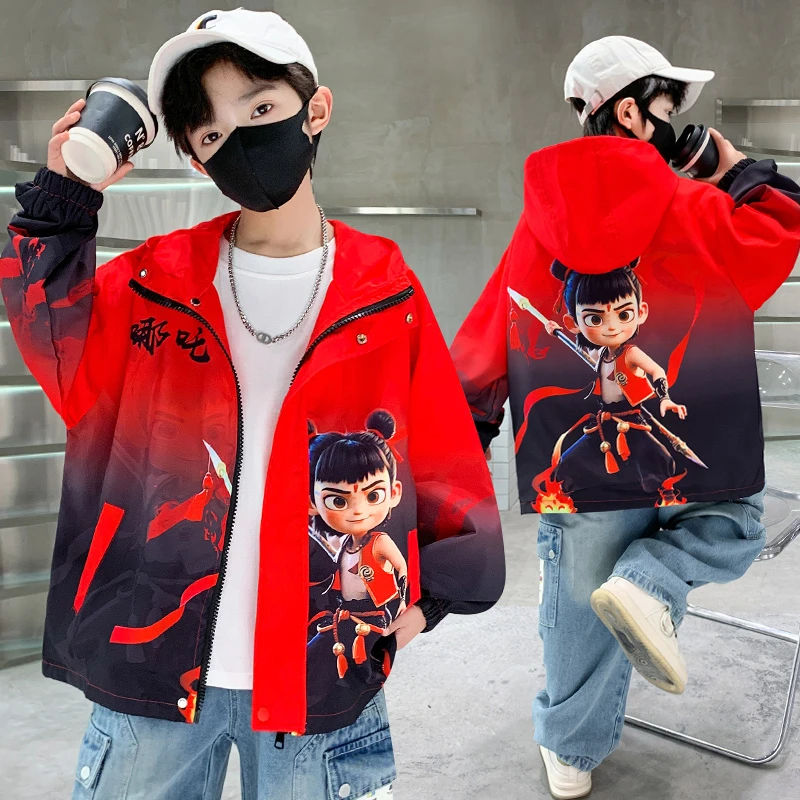 最新款魔童哪吒炸街衣服儿童外套时尚童装春秋春款潮男孩男童洋气