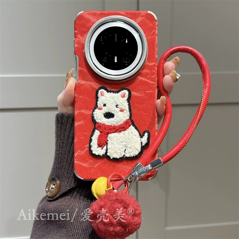 适用华为mate70pro+手机壳Mate60pro雪山纹mate50/40pro刺绣狗狗e