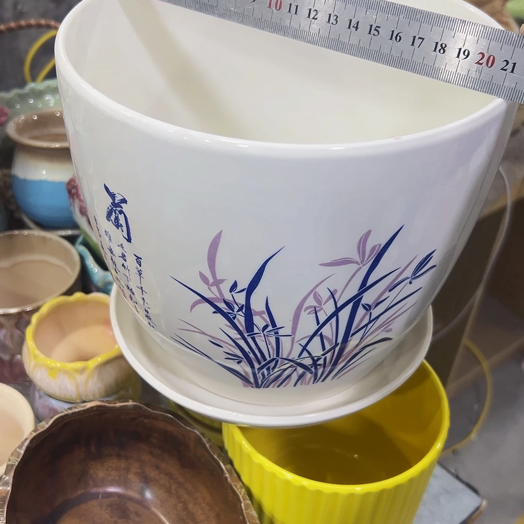 外贸尾单陶瓷花盆凑10米包邮
