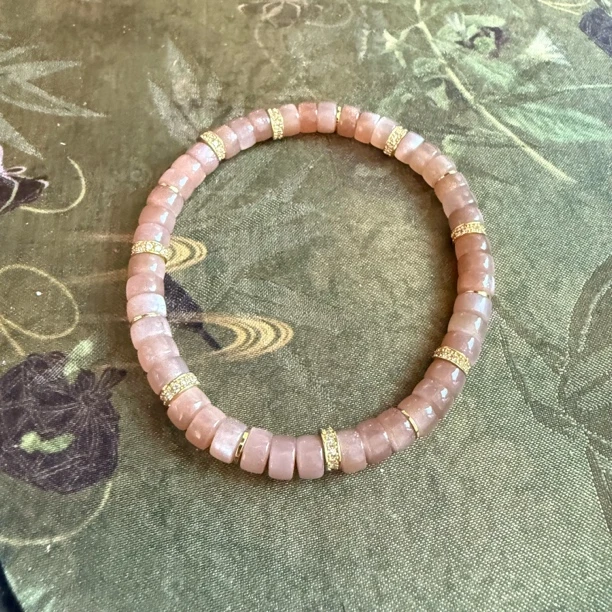 铜合金手链 橙月光药片手串