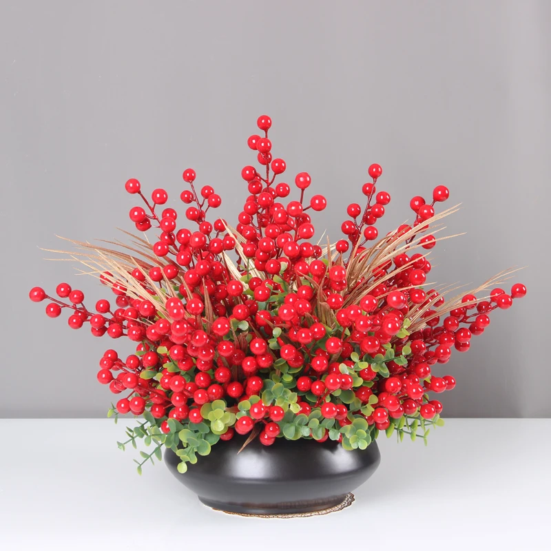 仿真红果发财果新年装饰开业庆典乔迁新居装饰电视柜玄关鞋柜摆件