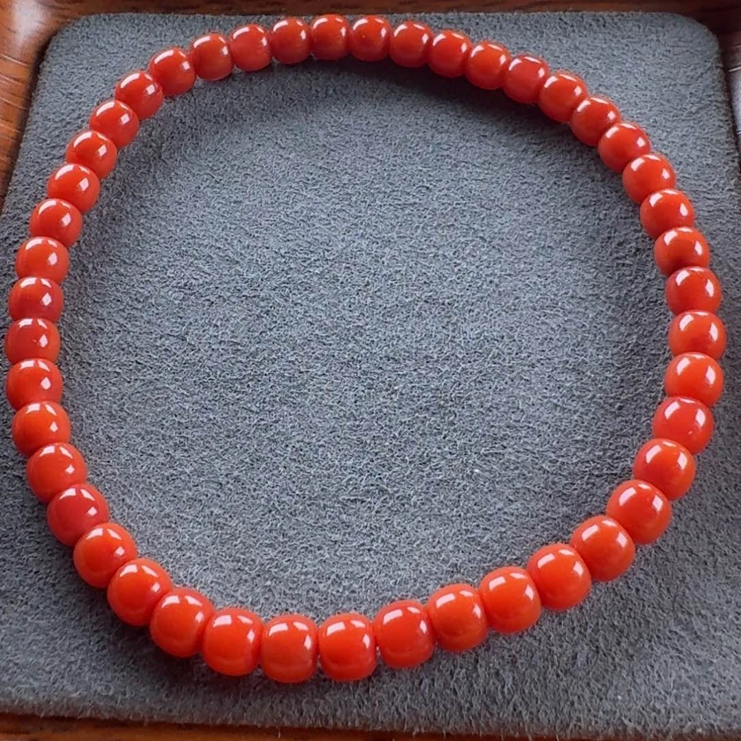 未镶嵌柿子红单圈南红玛瑙