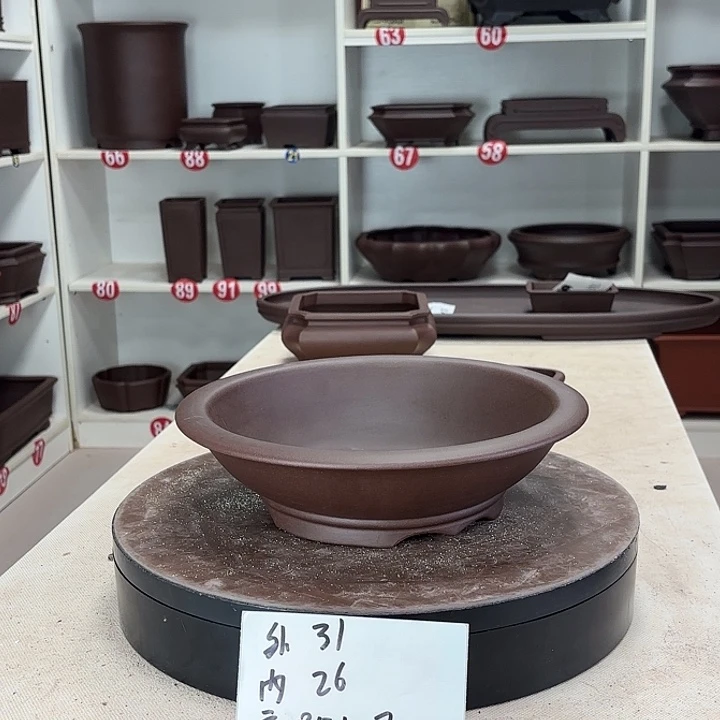 花盆紫砂下带小圆