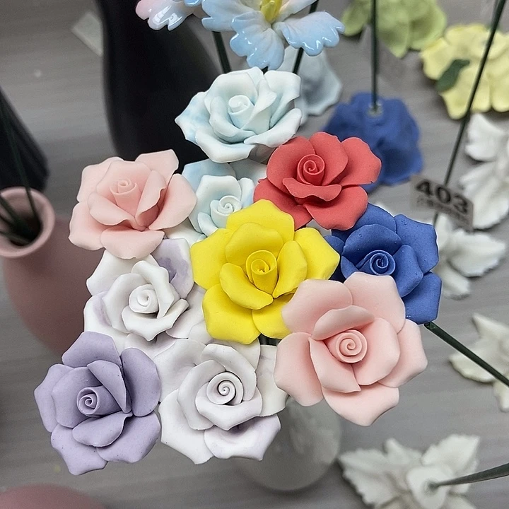 陶瓷纯手工捏花设计