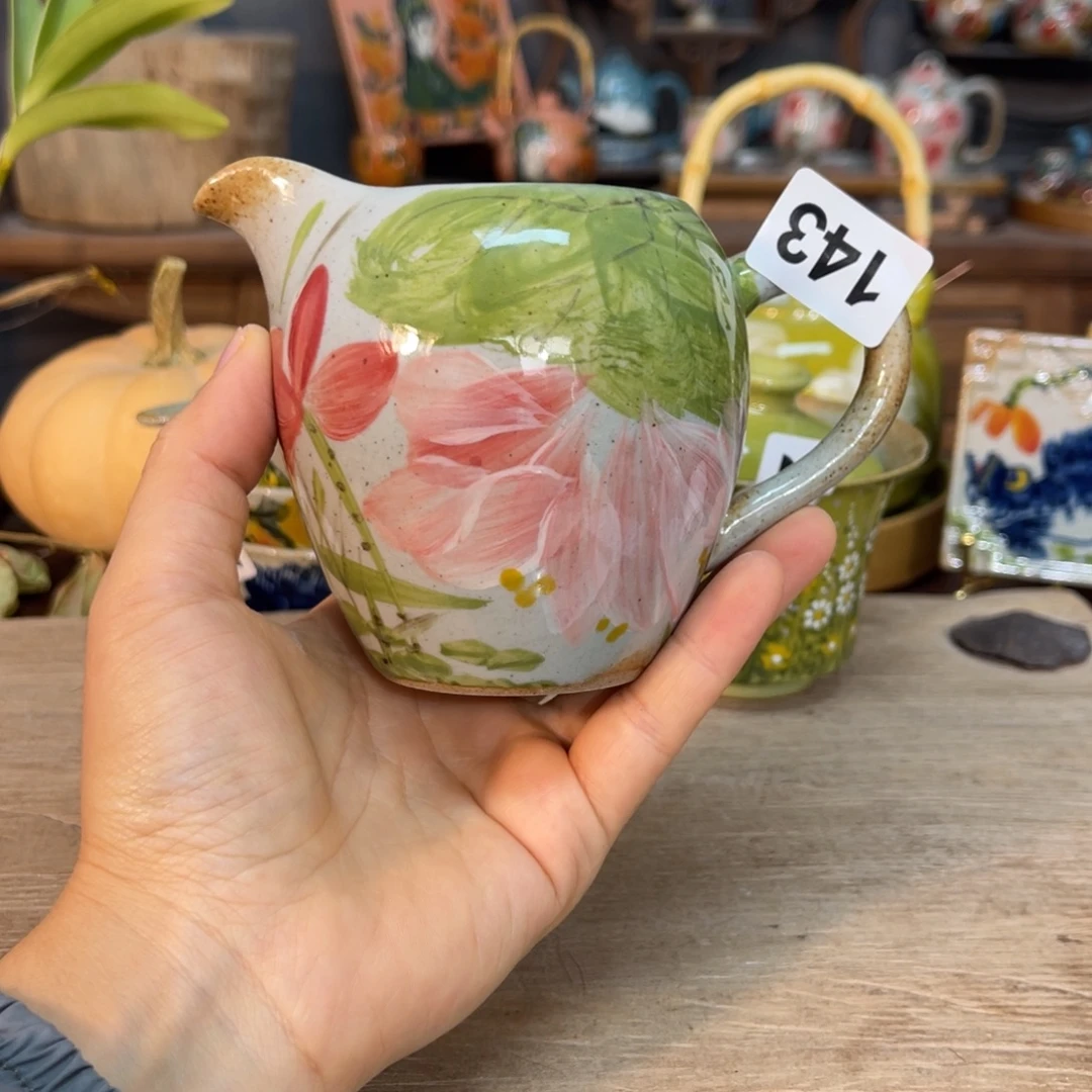 壶素浅陶瓷手工手绘