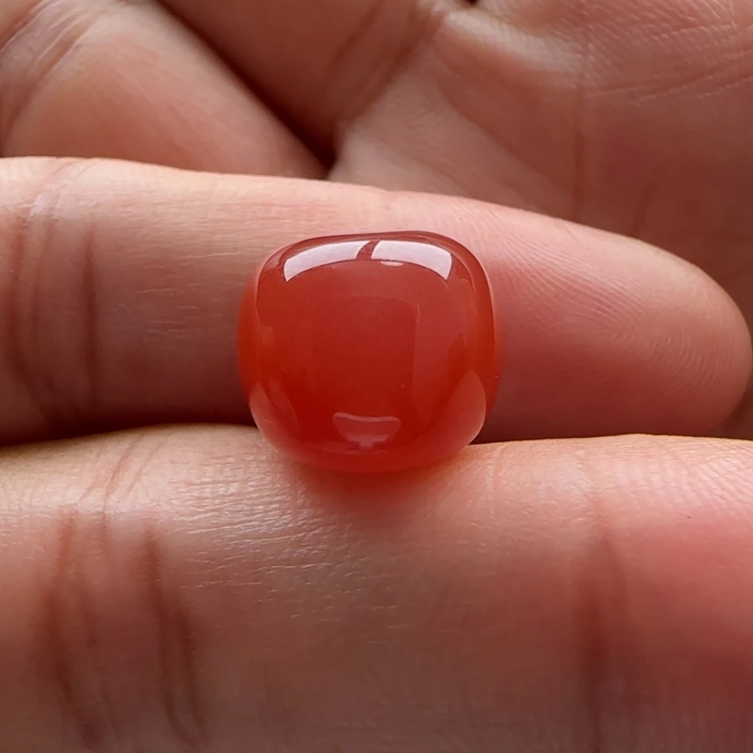 大***阳南红玛瑙未镶嵌老型12.1×10.4水线白纹