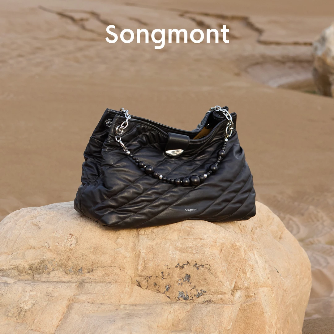 Songmont山下有松滩时托特包新款大容量通勤牛皮单肩斜挎链条软包