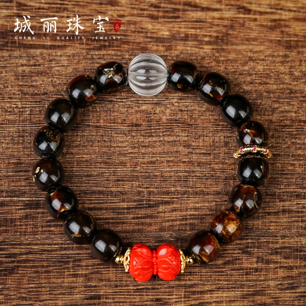非金属木质手链  【城丽】定海神针海柳双生火焰手串/条ZJW-253-1