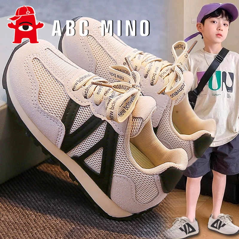 ABC MINO女童鞋子秋季2025新款儿童透气运动鞋时尚女孩软底德训鞋