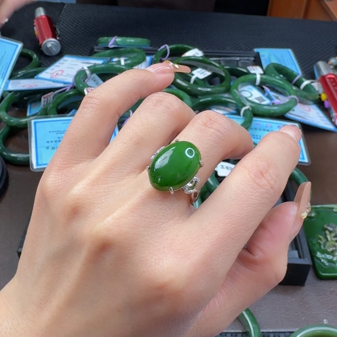 和田玉（碧玉）戒指合金