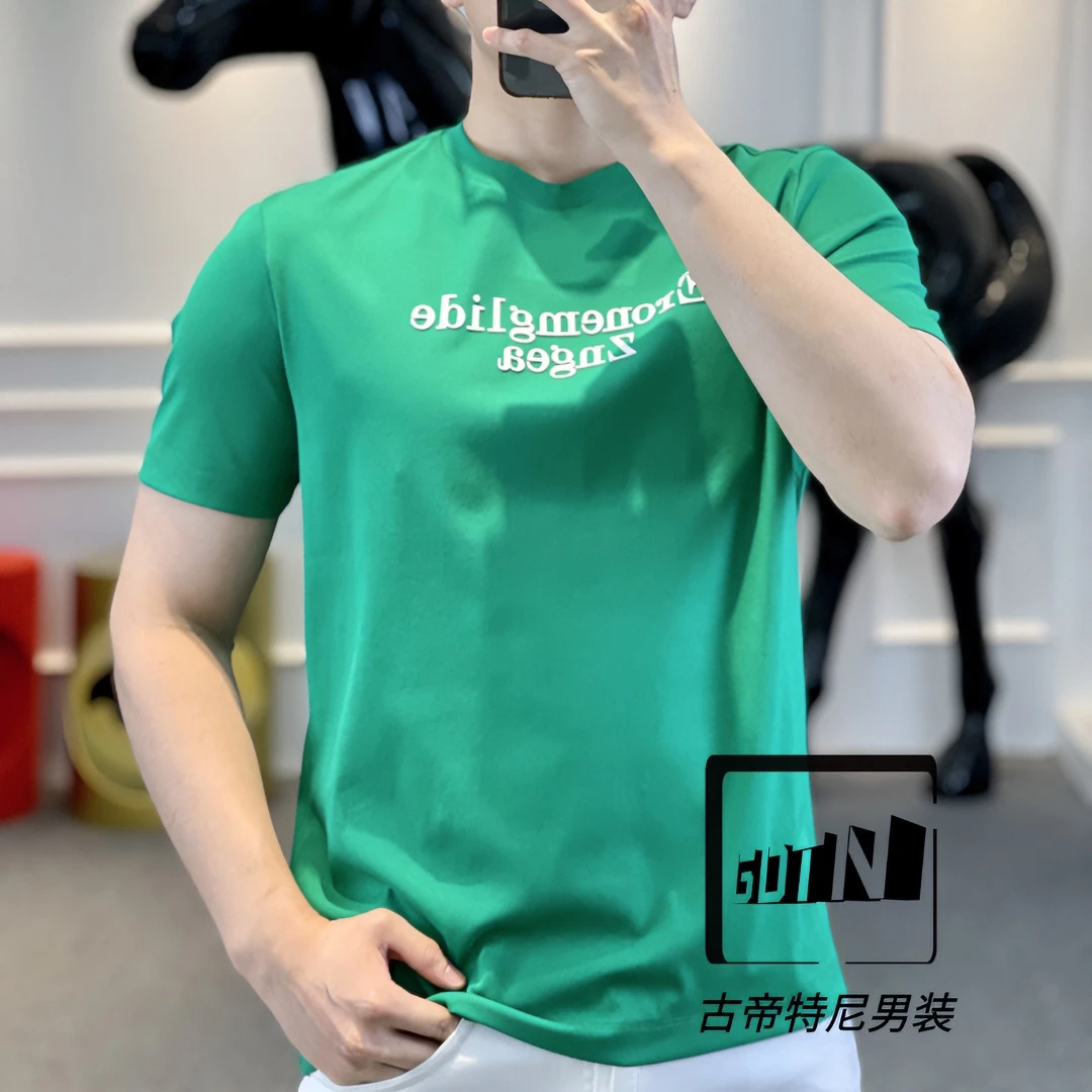 <古帝特尼>新款潮流高定欧货上衣百搭修身圆领男士T恤短袖Z+5310