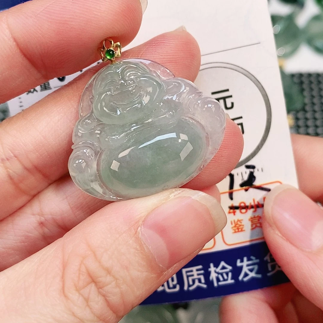 翡翠颈饰18K金镶嵌吊坠