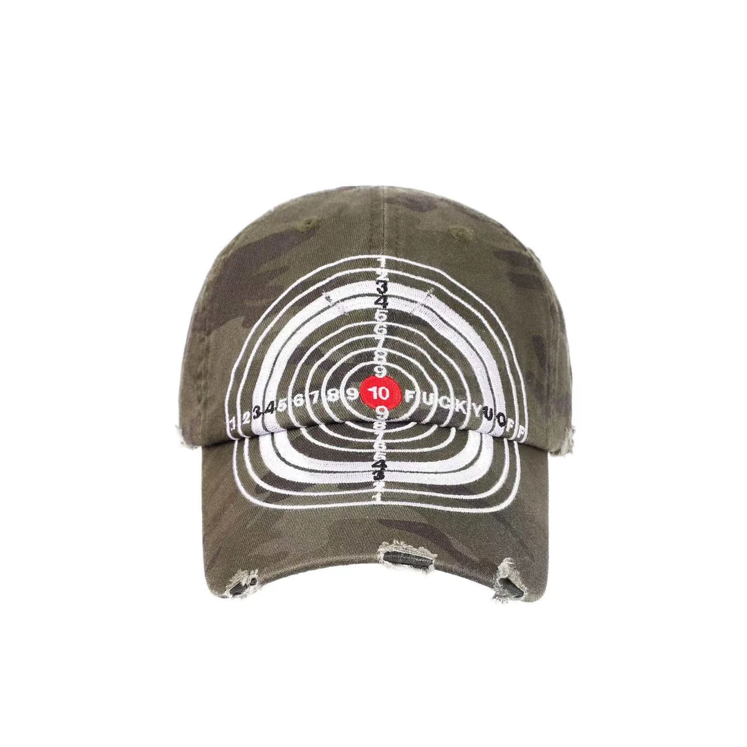 CGYYDS三周年福利25SS脏话水洗做旧手工质感破坏靶心鸭舌帽