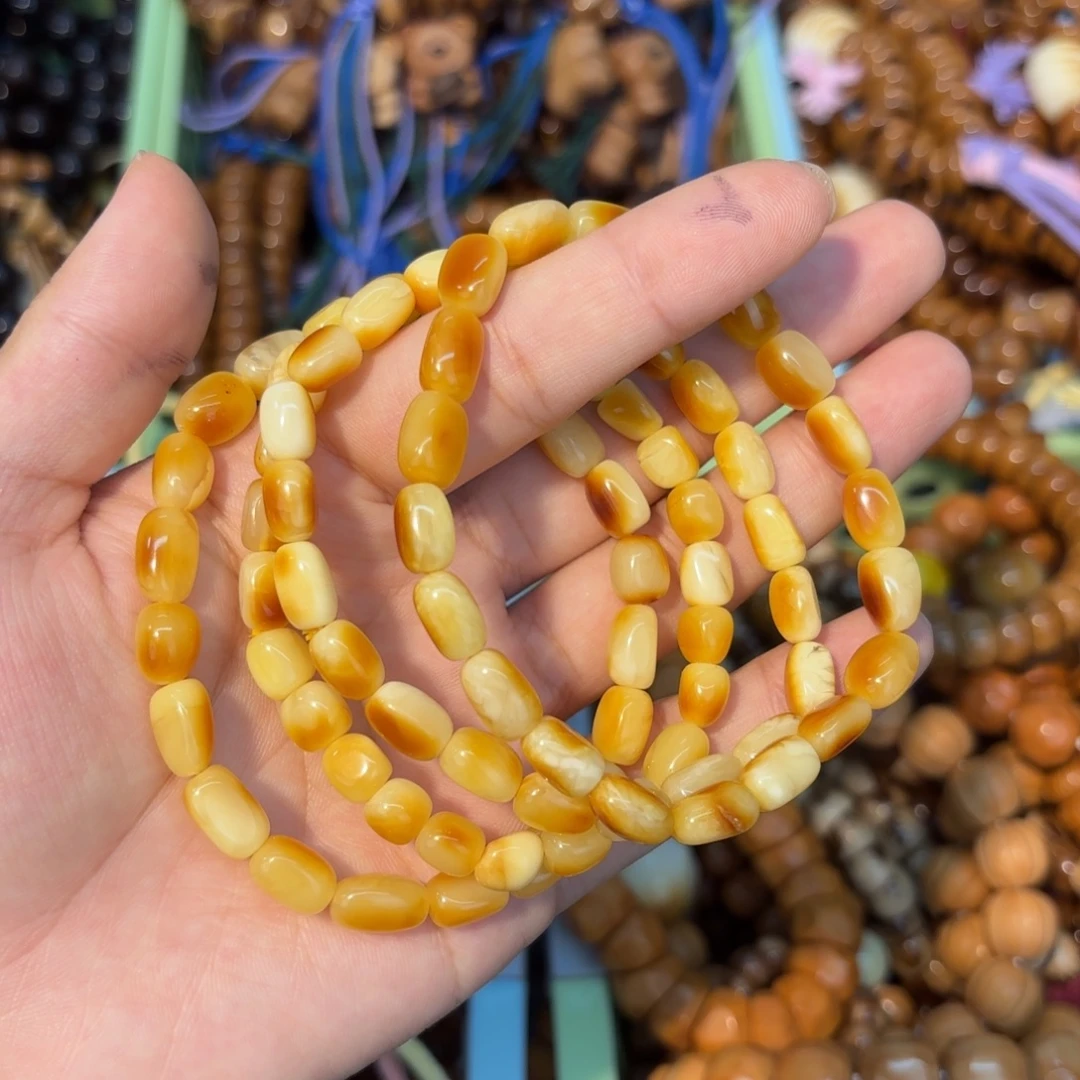 白玉菩提吊坠随形手串