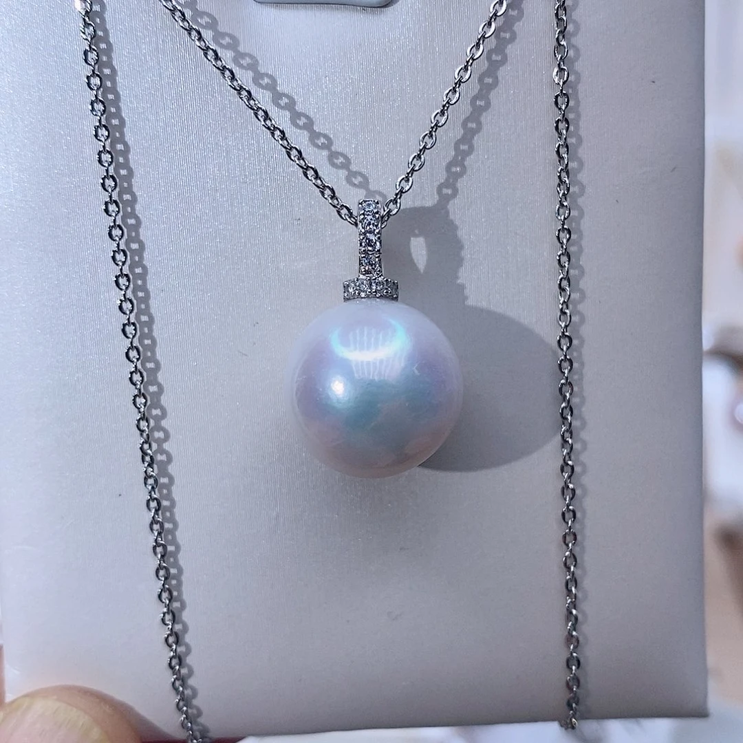 颈饰银S925镶嵌淡水珍珠