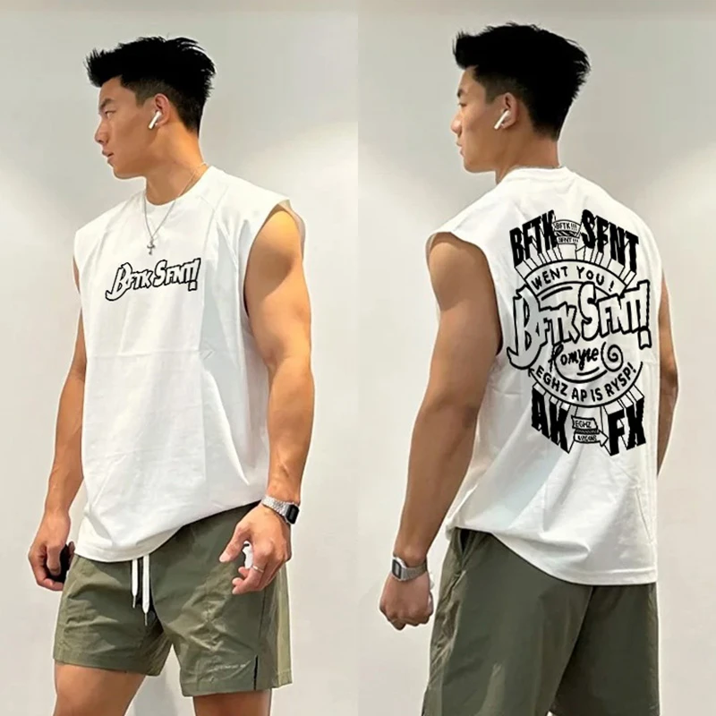 80-300斤大码纯棉高街痞帅背心无袖坎肩潮牌美式街头上衣通勤风男