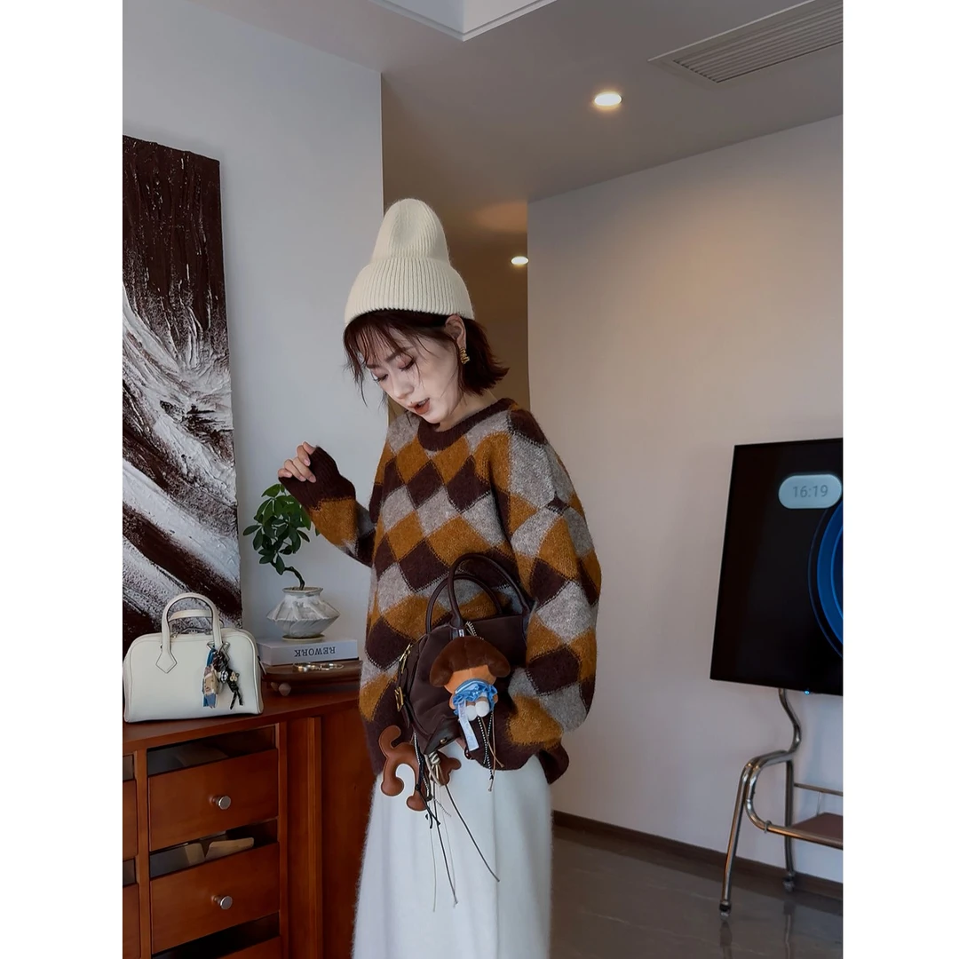 美拉德菱格毛衣 Y25159