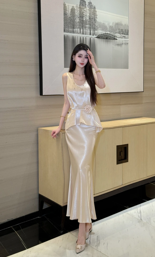 【流光梦境】高定气质设计师原创显瘦套装T25336