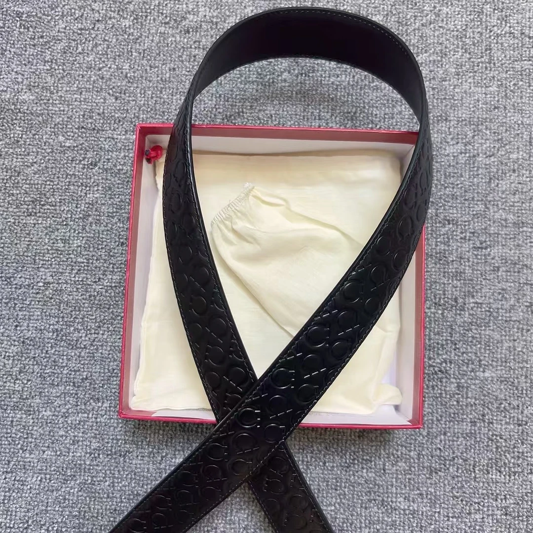 （直播间4号含扣头）3.5宽 小印花男士时尚百搭皮具皮带