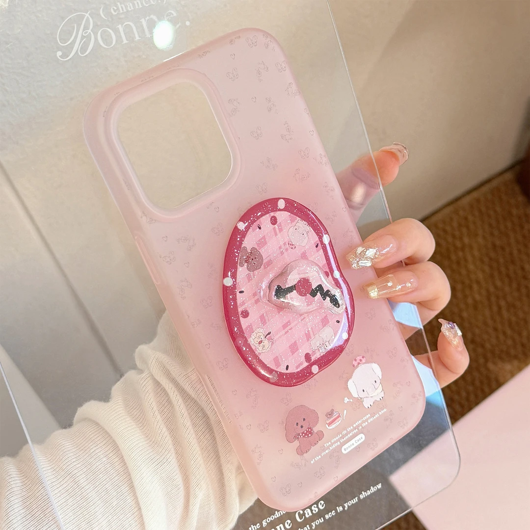 立体旋转时钟适用苹果16手机壳15promax梦幻小动物iphone14软套13