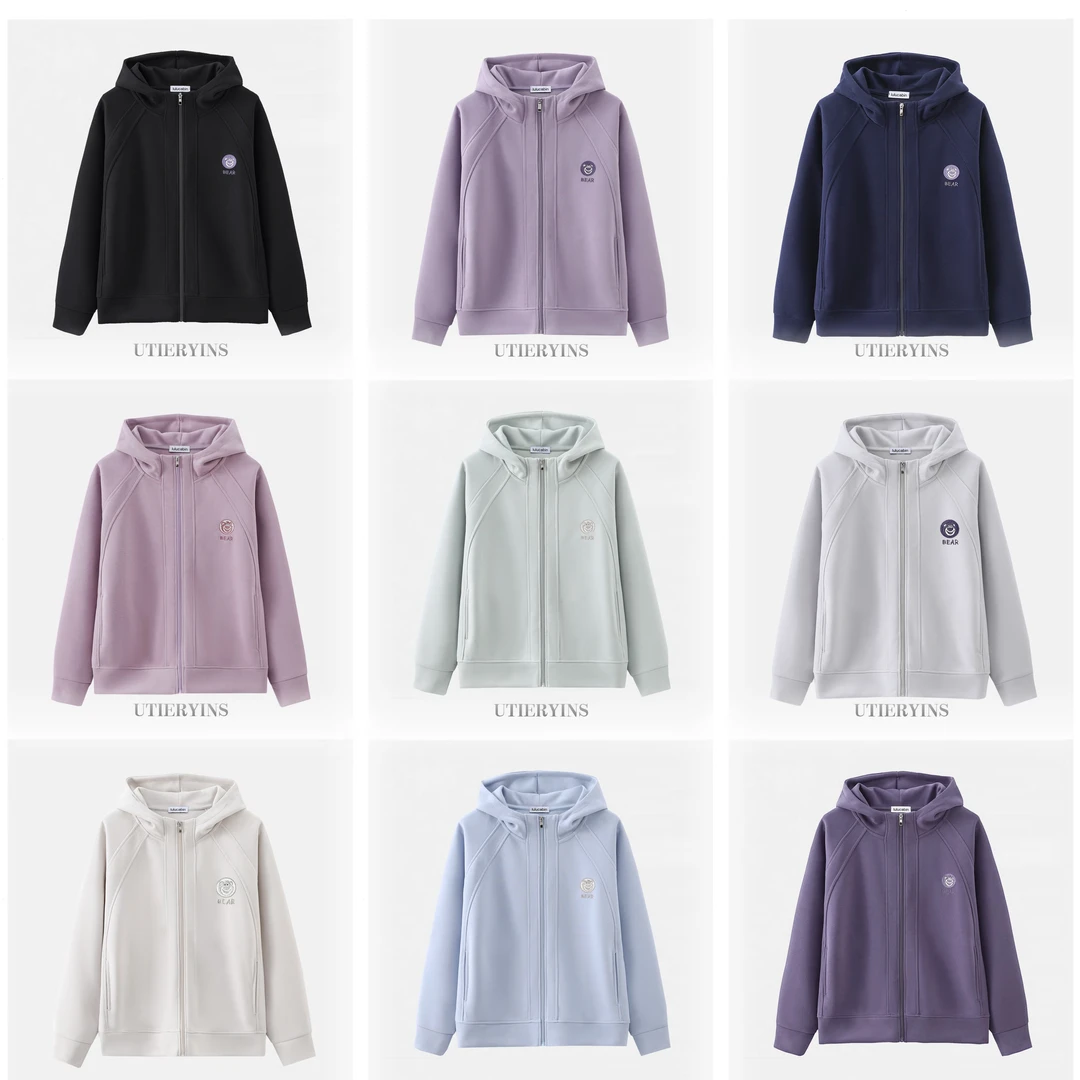 【2025春季新款草莓熊外套】早春新款女士时尚连帽休闲百搭开衫