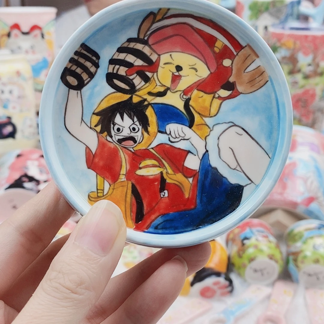 瓷片董董文创手绘陶瓷