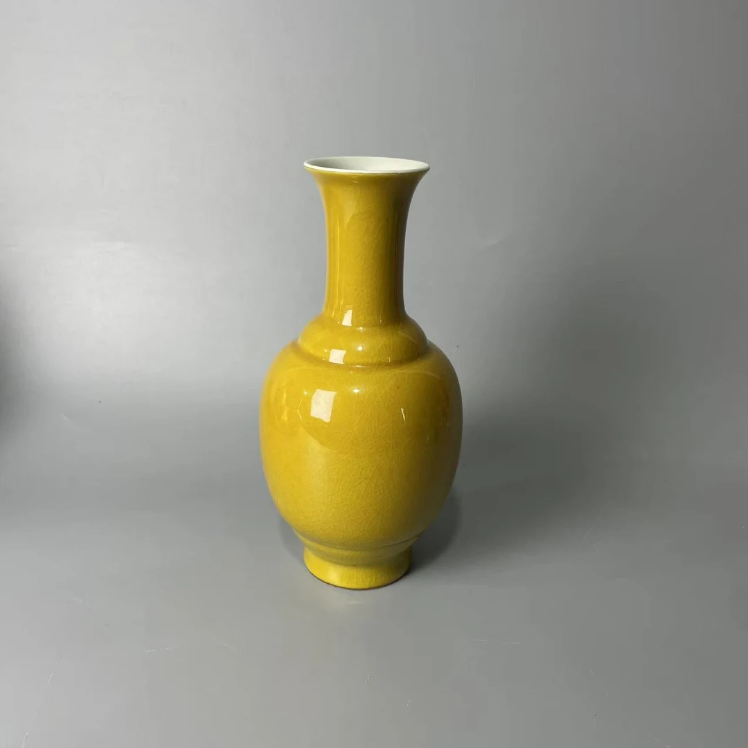 黄釉单色釉 赏瓶