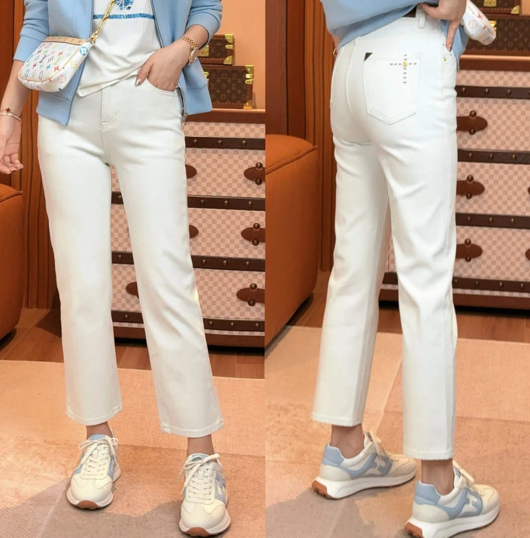 JDND轩羽【柔净白牛】柔软定制百搭修身显瘦烟管牛仔裤裤子XY2587