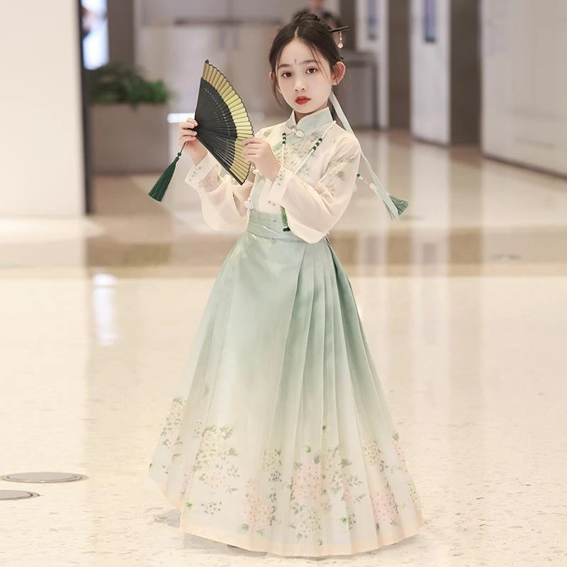 儿童夏装马面裙女童2025新款夏季套装新中式国风唐装女孩古风汉服