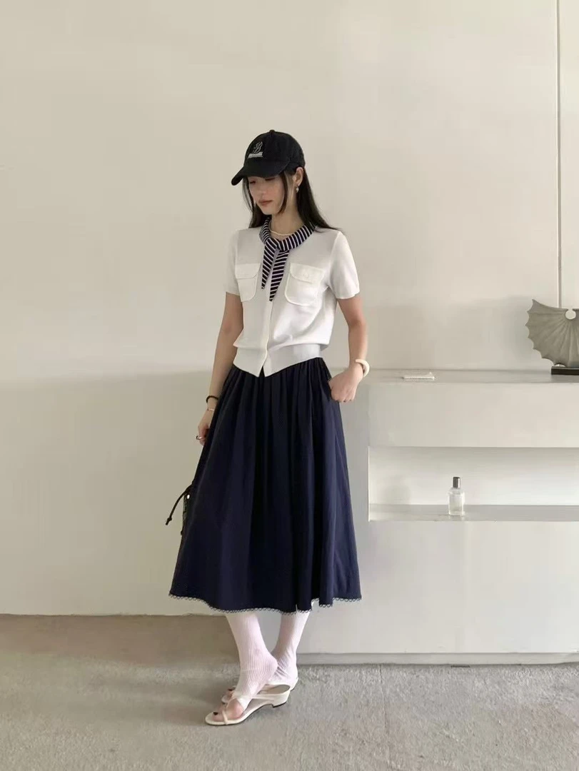 SYL2025新款休闲风领带针织T恤1578