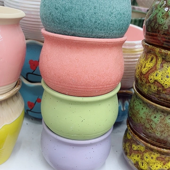 多肉绿植陶瓷花盆9.9包邮，有孔
