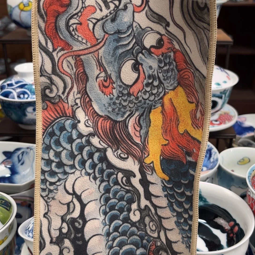 瓷片龙纹茶巾11111