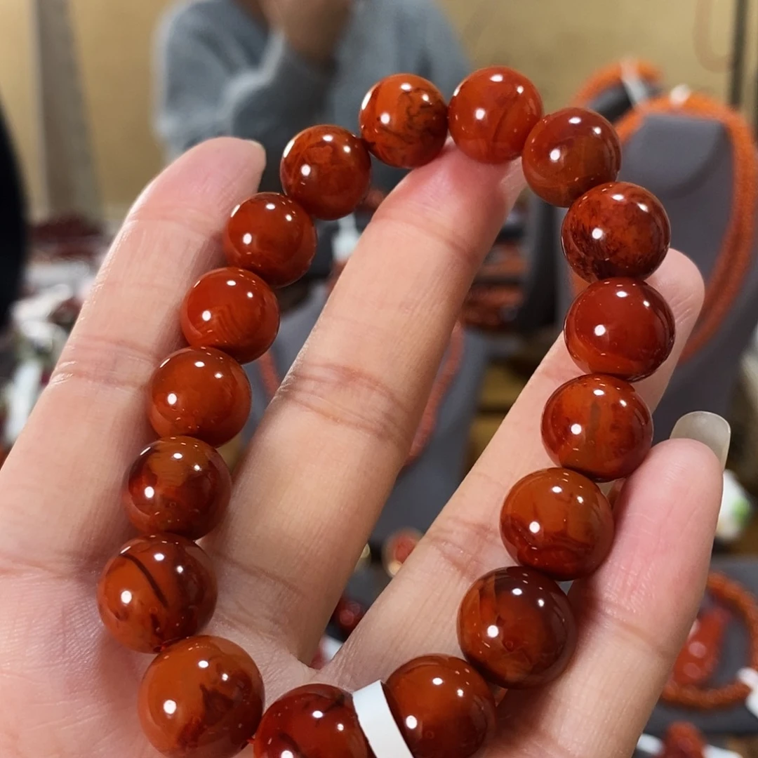 未镶嵌单圈12mm原矿南红玛瑙