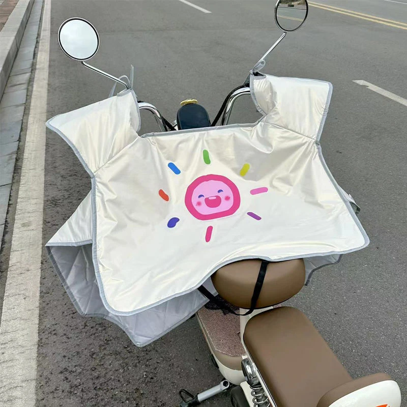 电动车挡风被夏季薄款防水防晒遮阳罩电瓶摩托车防雨隔热夏天防风