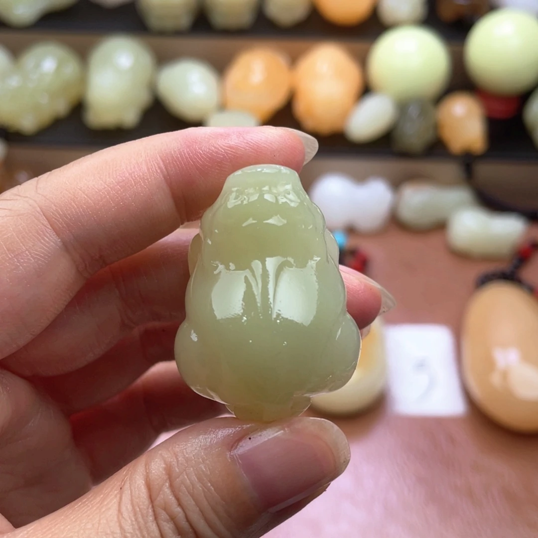 石材天然古青石手把件