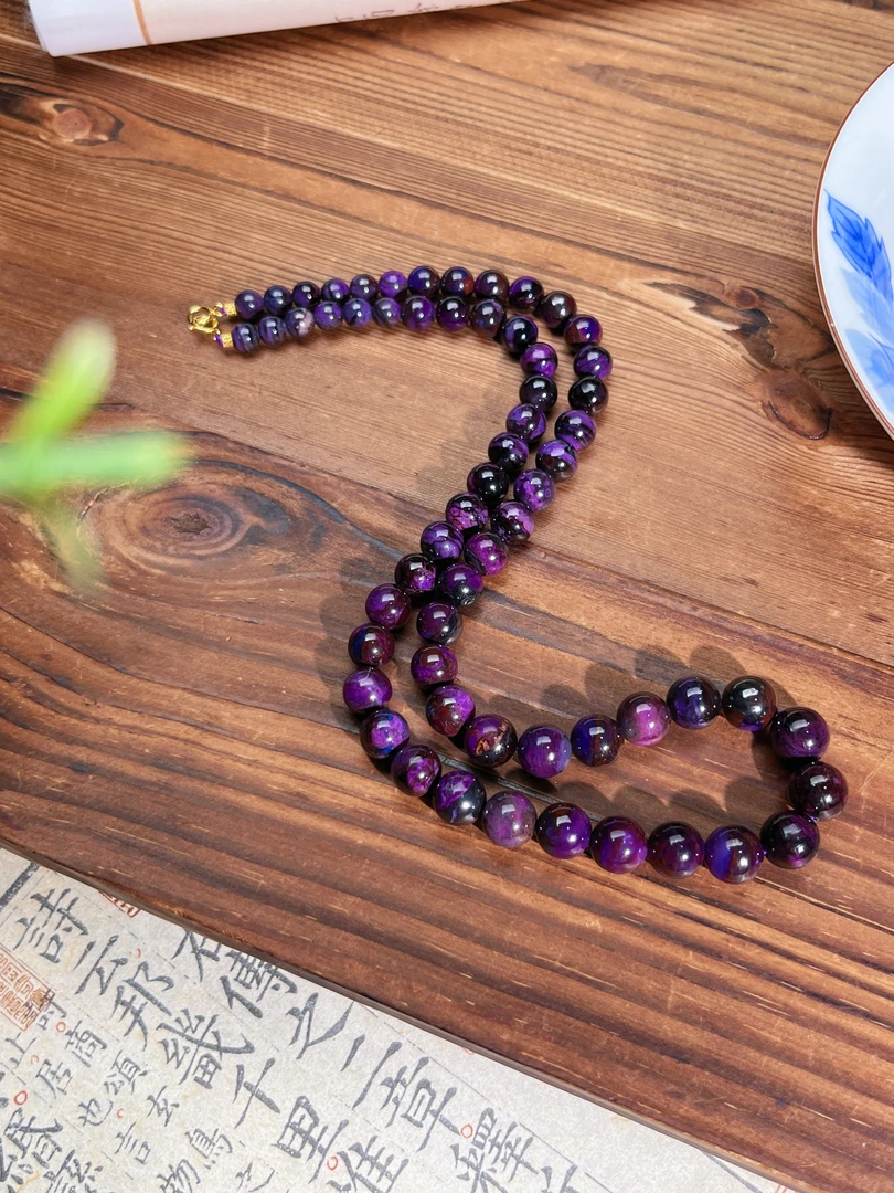 【大美】18k金/南非老矿 舒俱来蓝紫炫彩料塔链@多样性发其一