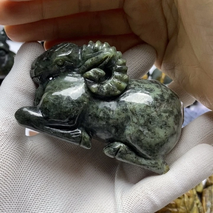 岫岩河磨玉（透闪石质玉）手把未镶嵌西*