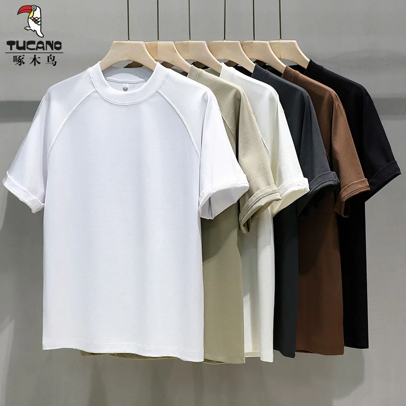 TUCANO/啄木鳥夏季圆领薄款短袖男士T恤潮流休闲百搭宽松半袖上衣
