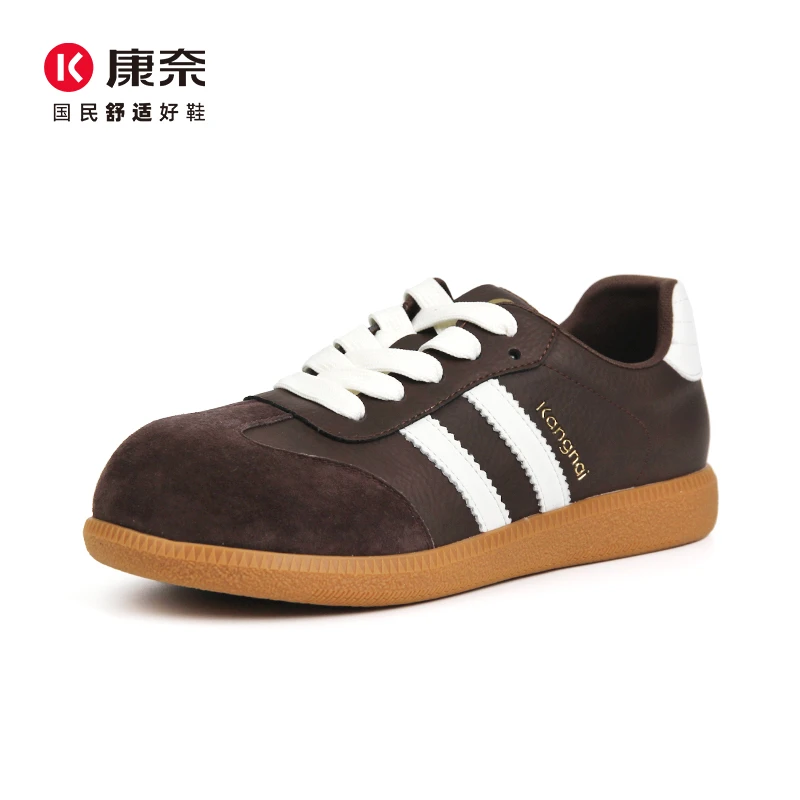 Kangnai/康奈56178专柜正品2025秋复古丑萌大头女士德训休闲单鞋