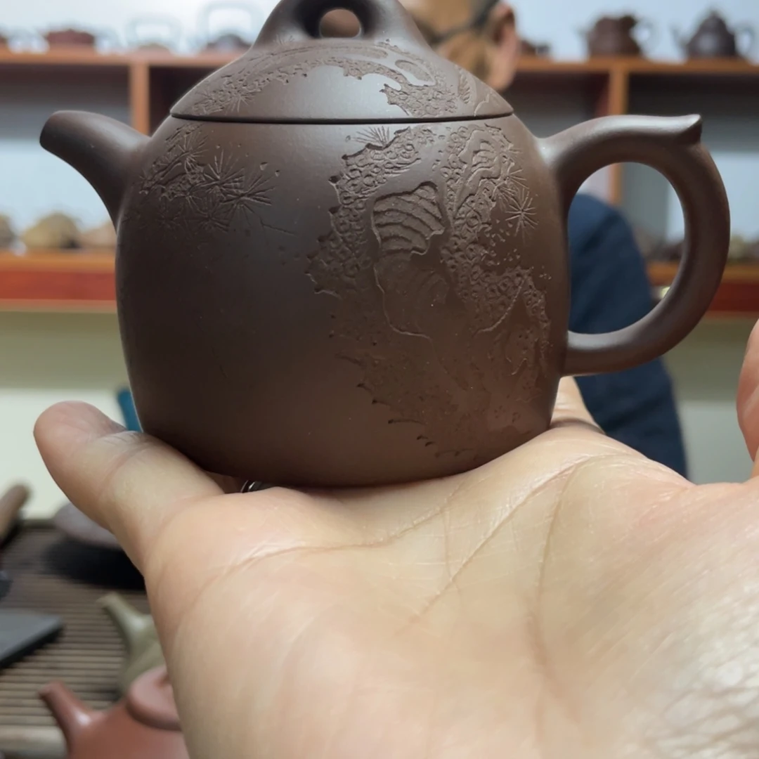 紫砂茶壶紫泥秦权150CC