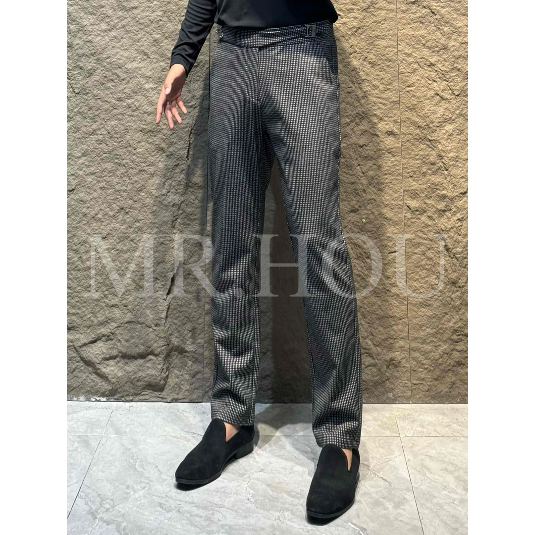 【ZG】66128 “老钱黑白格”那不勒斯简约时尚修身大气西裤