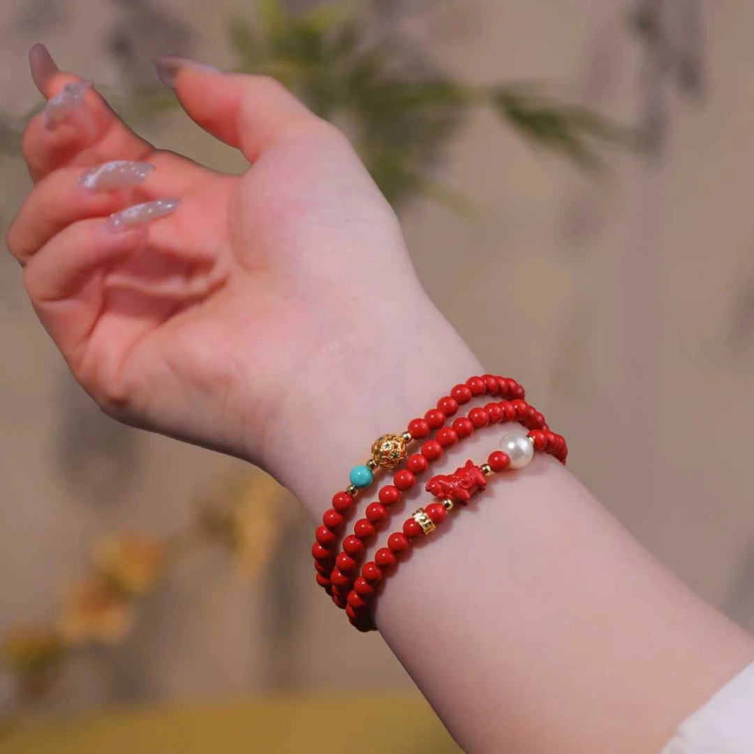 含辰砂工艺品「缘起五臺」罵上有錢朱砂手串