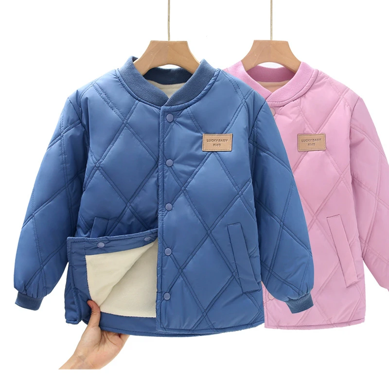 儿童棉服内胆男童保暖外套女童夹棉加绒棉衣中大童校服内胆冬季装