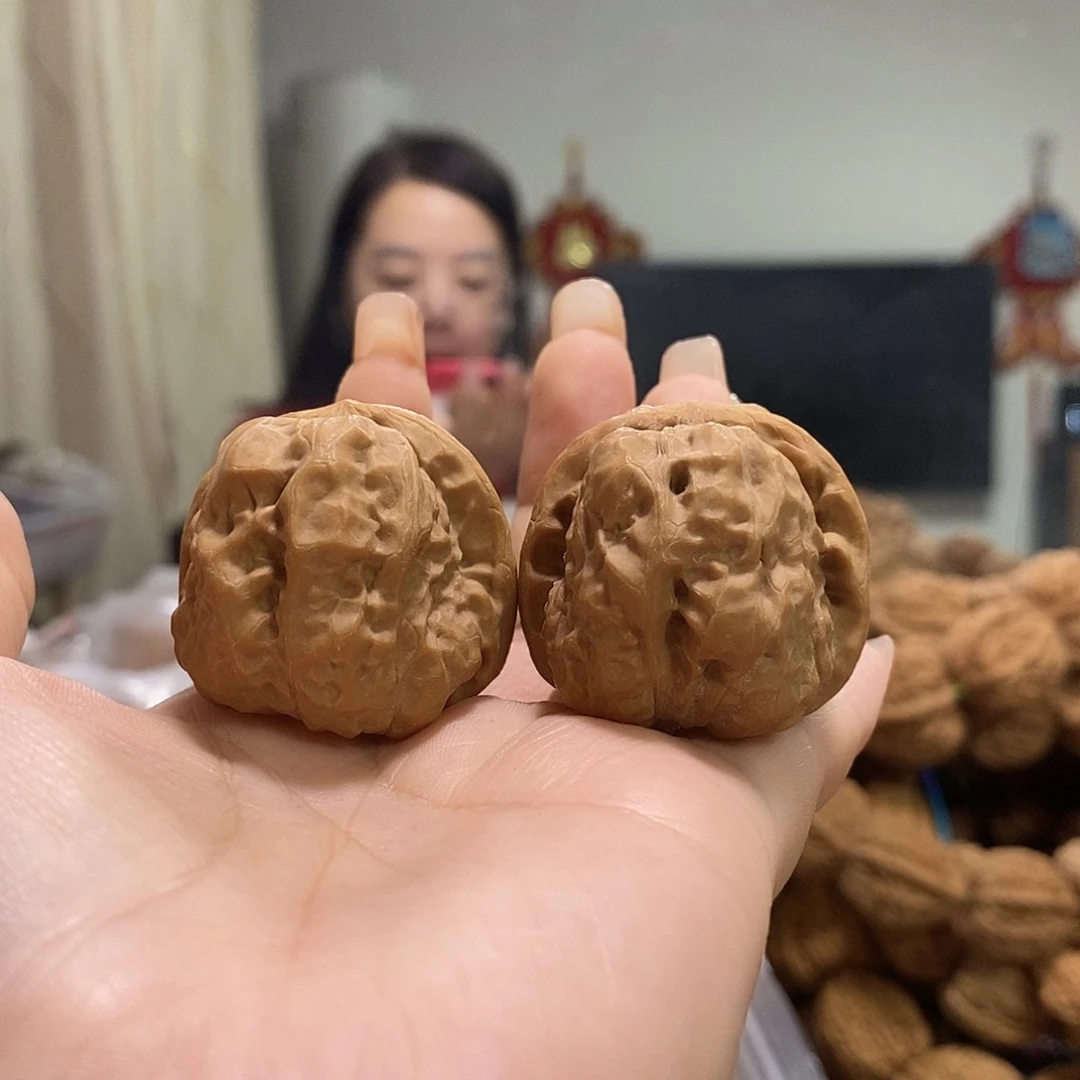 把件文玩核桃边35肚39蛤蟆头有修