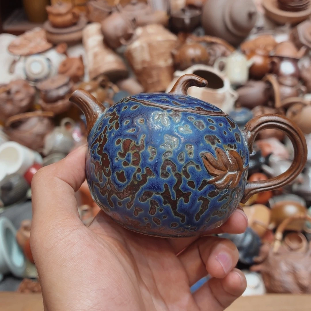 柴烧老岩泥高温茶器皿