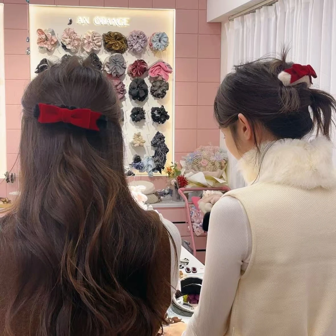 毛绒绒蝴蝶结鸭嘴夹