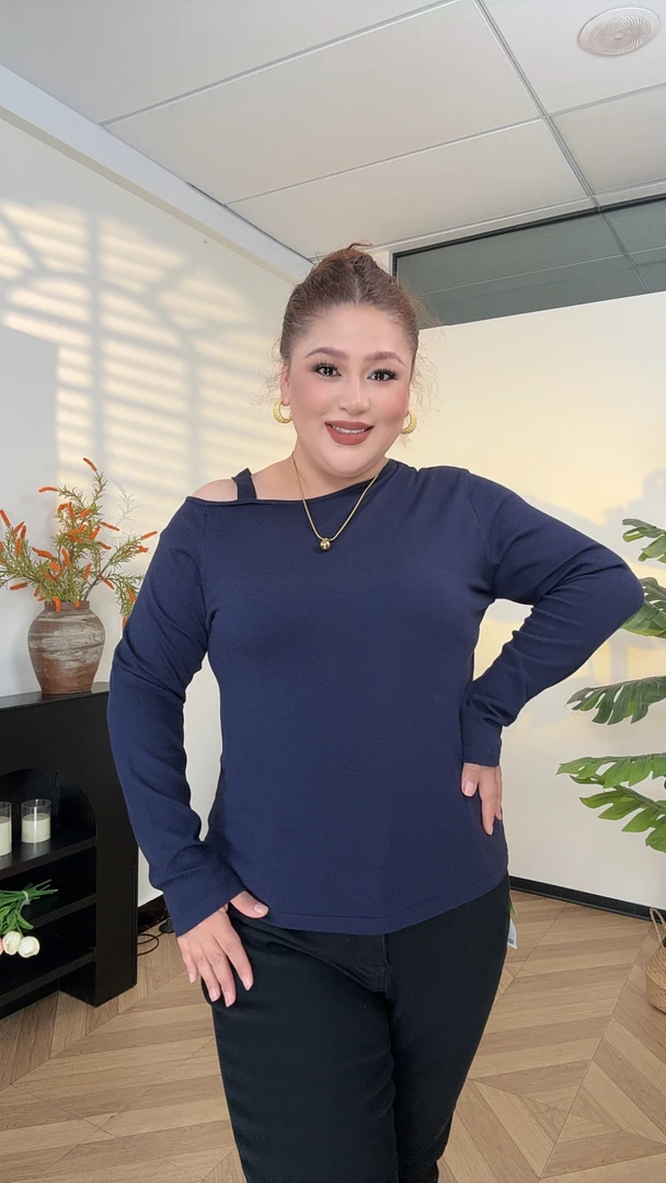 AHLIMA大码女装2025推荐款长袖户外百搭辣妹风宽松型T恤纯色休闲