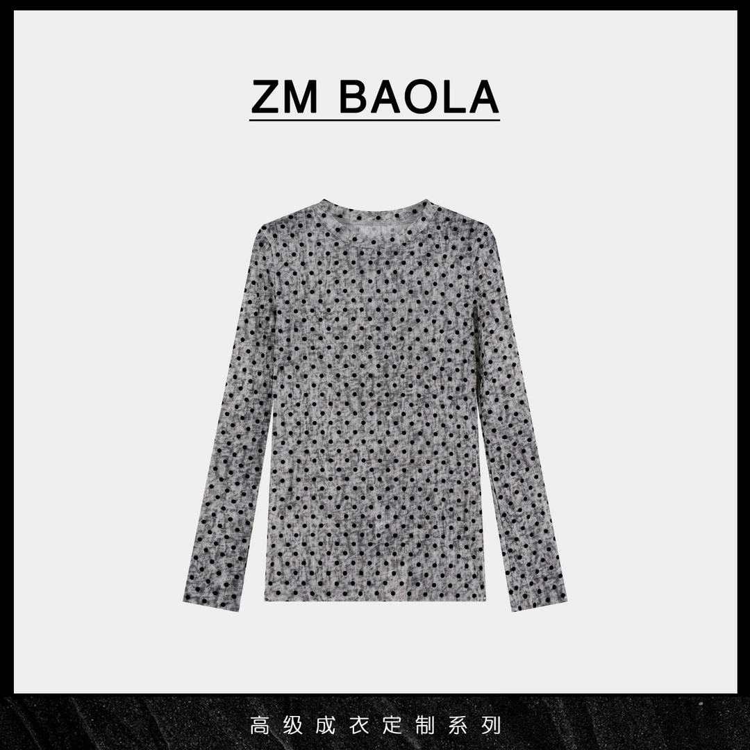 ZM BAOLA【斑点】波点弹力设计网纱上衣CCLW802-M2